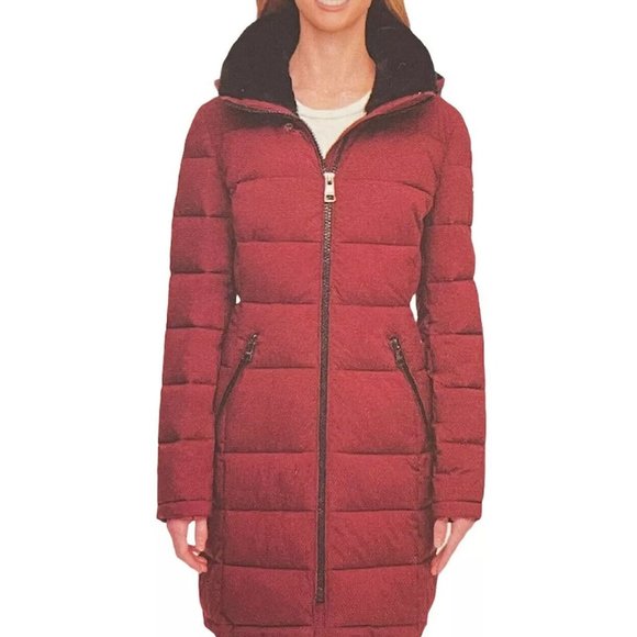 Andrew Marc Ladies' Long Stretch Parka OXBLOOD - Picture 1 of 14
